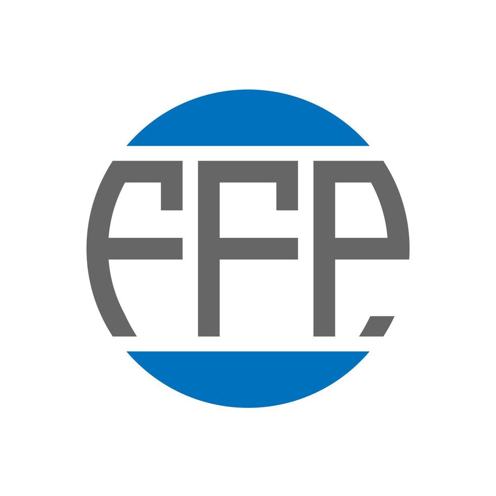 design de logotipo de carta ffp em fundo branco. conceito de logotipo de círculo de iniciais criativas ffp. design de letras ffp. vetor