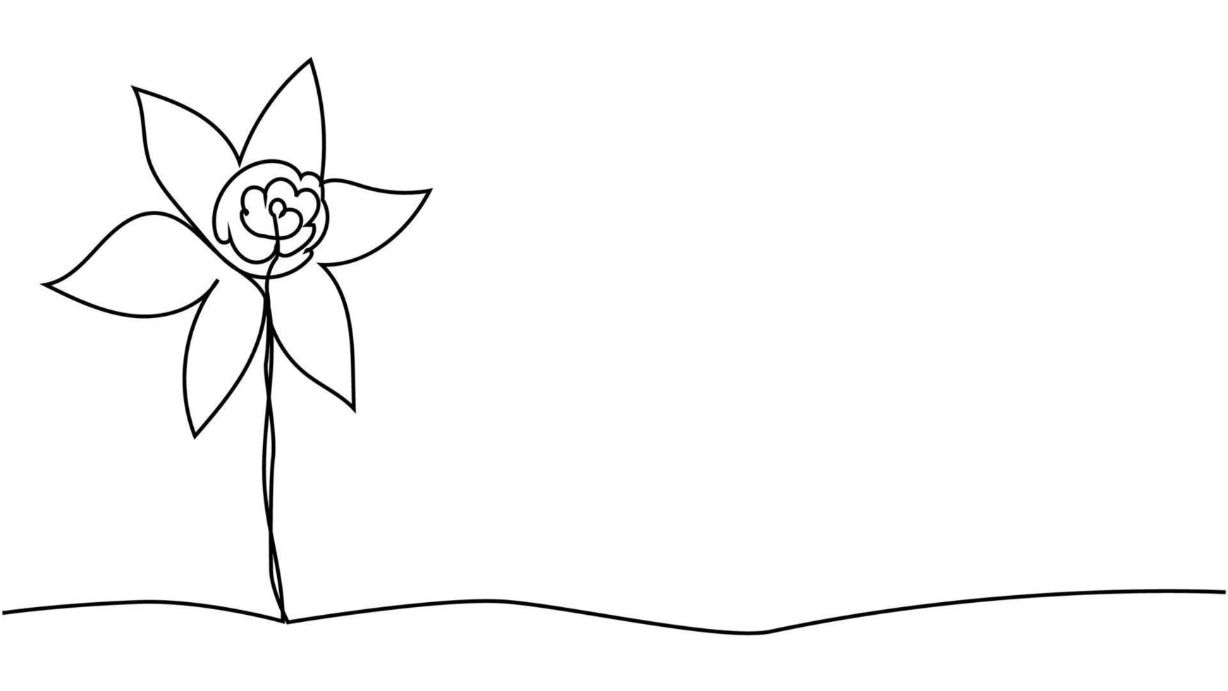 um desenho de linha única de narciso fresco de beleza para o logotipo do jardim. flor de narciso decorativa para imprimir vetor