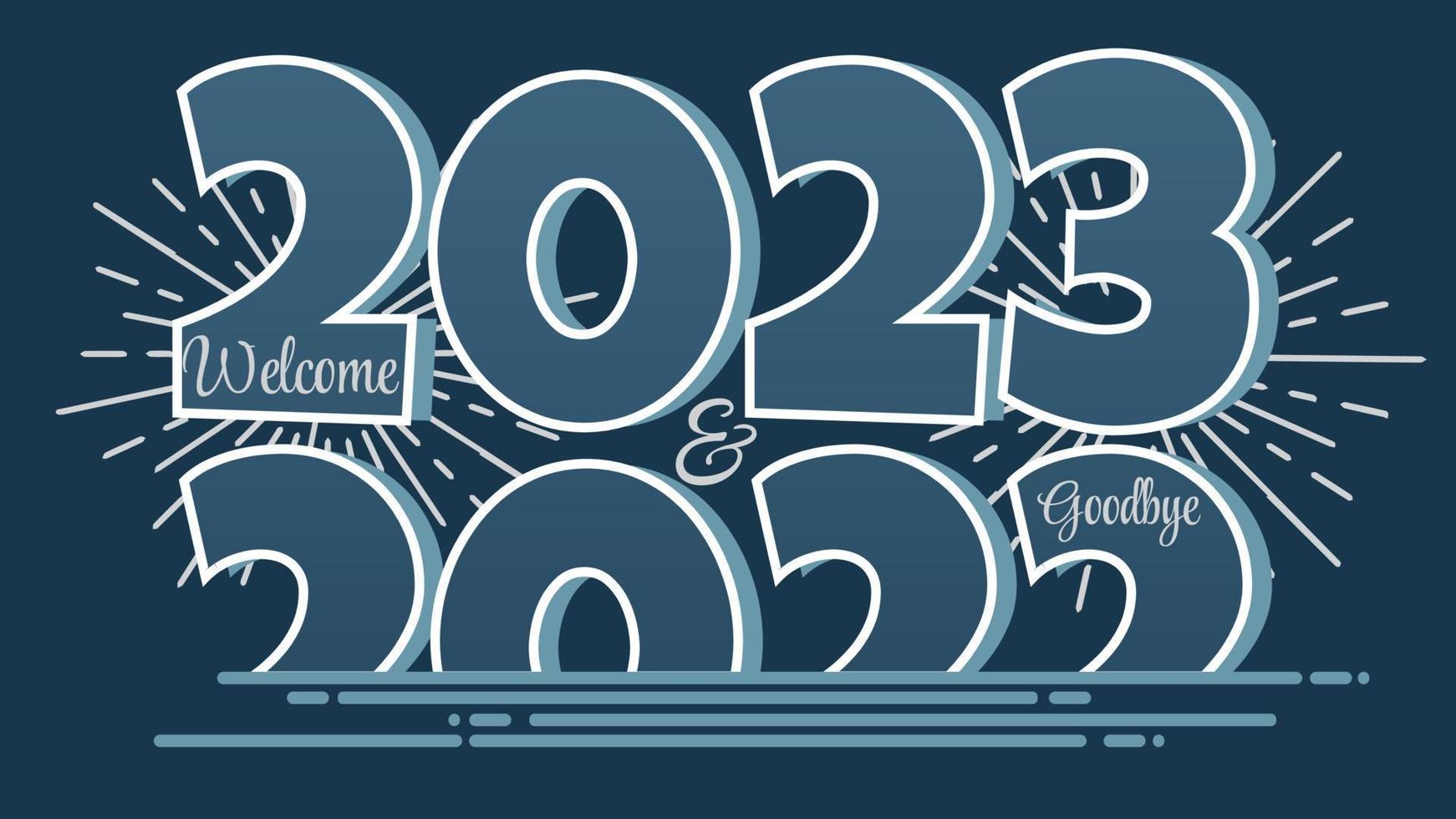 feliz ano novo 2023. design de cartão de férias. adequado para usar no evento de ano novo. vetor