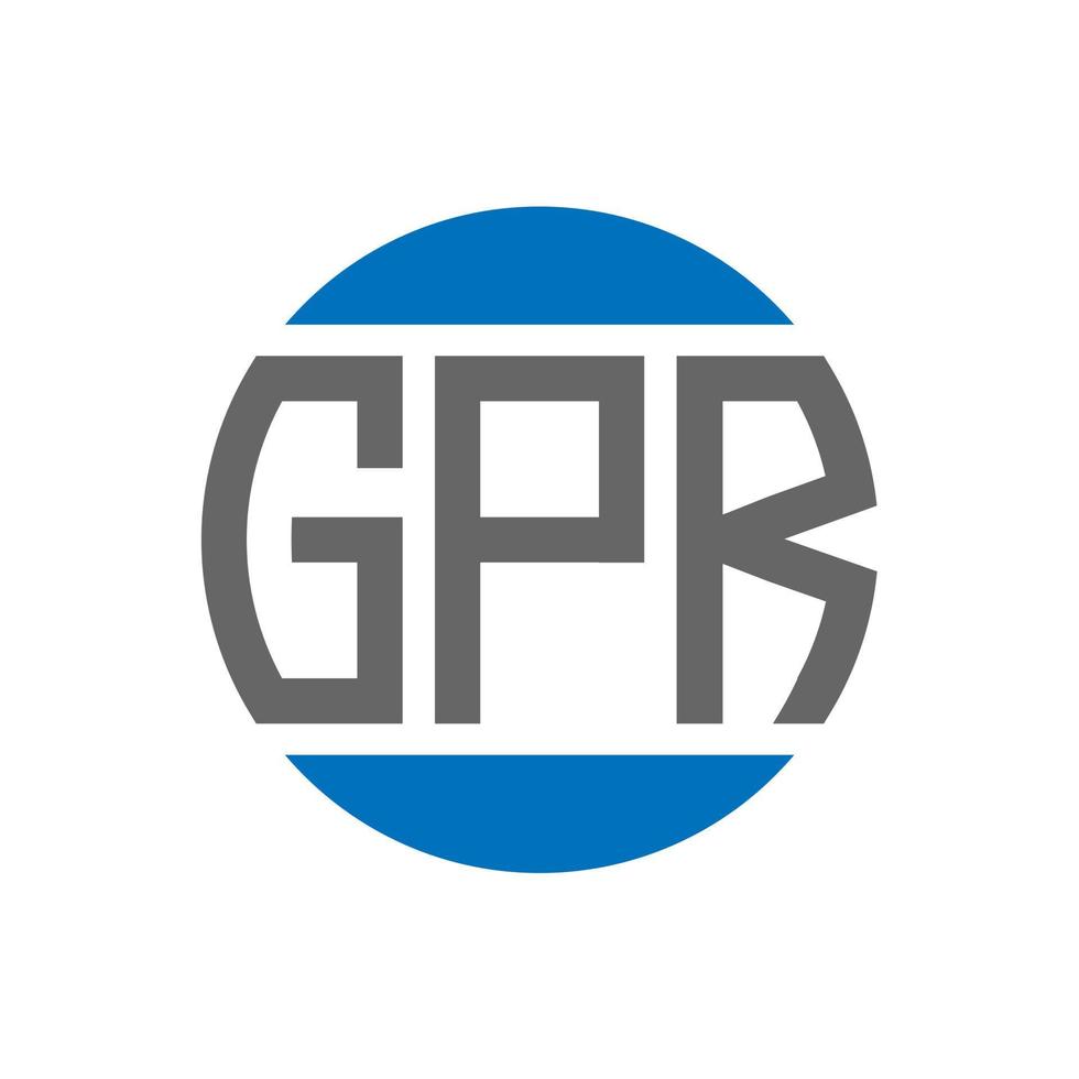 design de logotipo de carta gpr em fundo branco. conceito de logotipo de círculo de iniciais criativas gpr. design de letras gpr. vetor