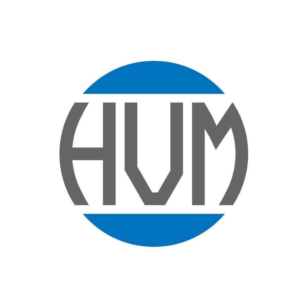 design de logotipo de carta hvm em fundo branco. conceito de logotipo de círculo de iniciais criativas hvm. design de letras hvm. vetor