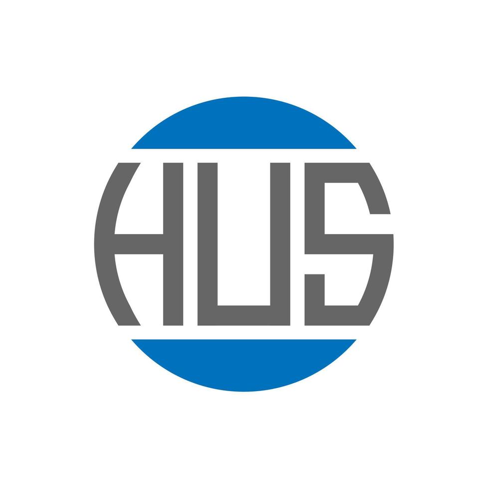 design de logotipo de carta hus em fundo branco. hus iniciais criativas círculo conceito de logotipo. projeto de carta de hus. vetor