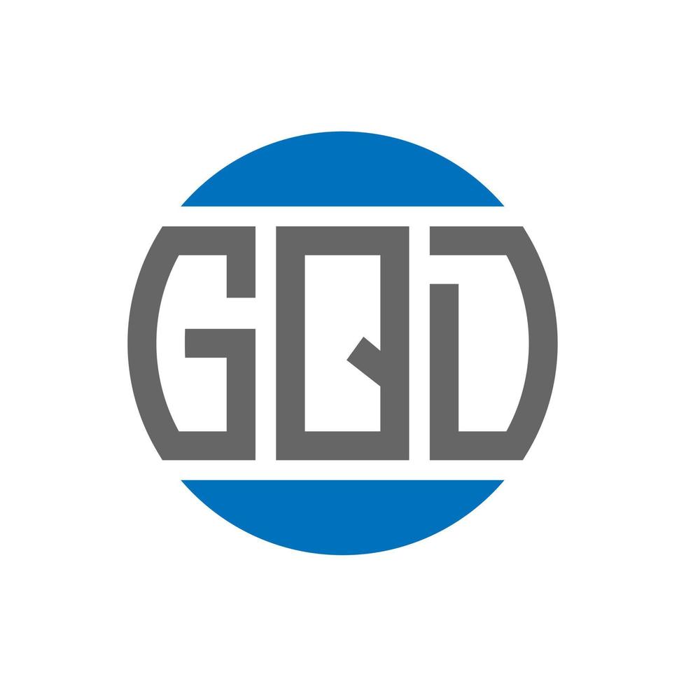 design do logotipo da carta gqd em fundo branco. conceito de logotipo de círculo de iniciais criativas gqd. design de letras gqd. vetor