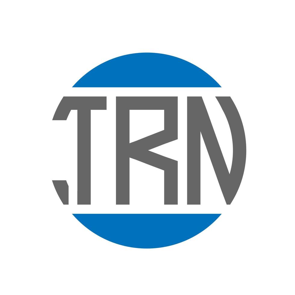 trn design de logotipo de carta em fundo branco. trn iniciais criativas círculo conceito de logotipo. vetor