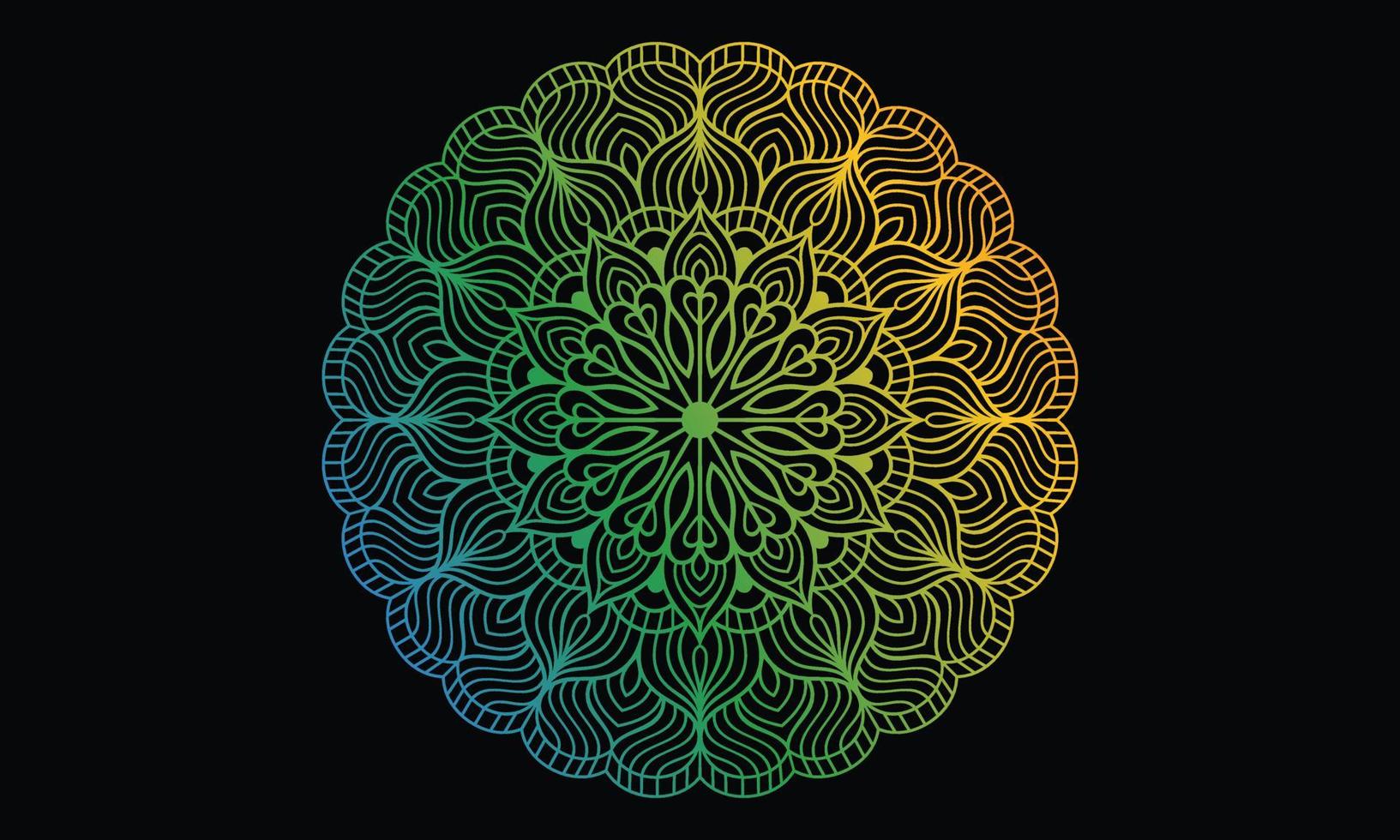 ilustração de mandala colorida no estilo doodle. vetor desenhado à mão doodle mandala com corações. design de mandala de cores brilhantes para impressão, cartaz, capa, folheto, panfleto, banner, capa do livro.