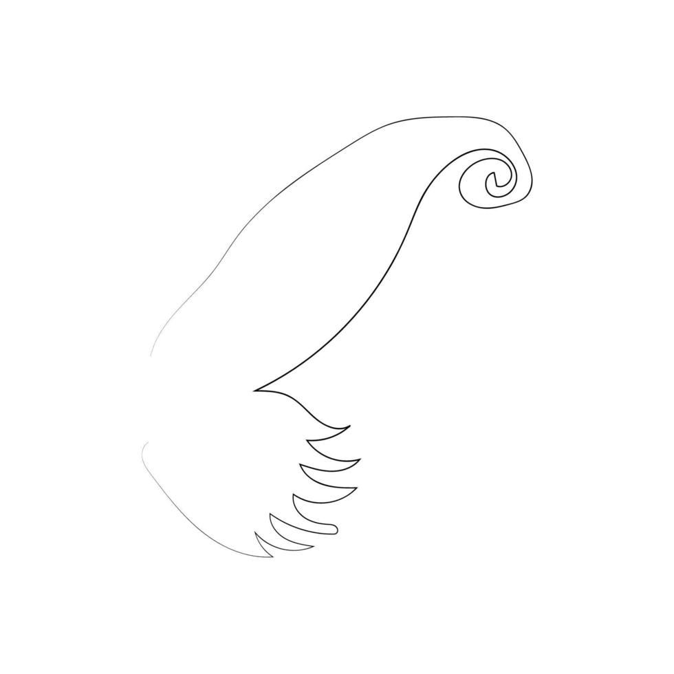 elemento de desenho de linha contínua de pássaro voador isolado no fundo branco para logotipo ou elemento decorativo. vetor