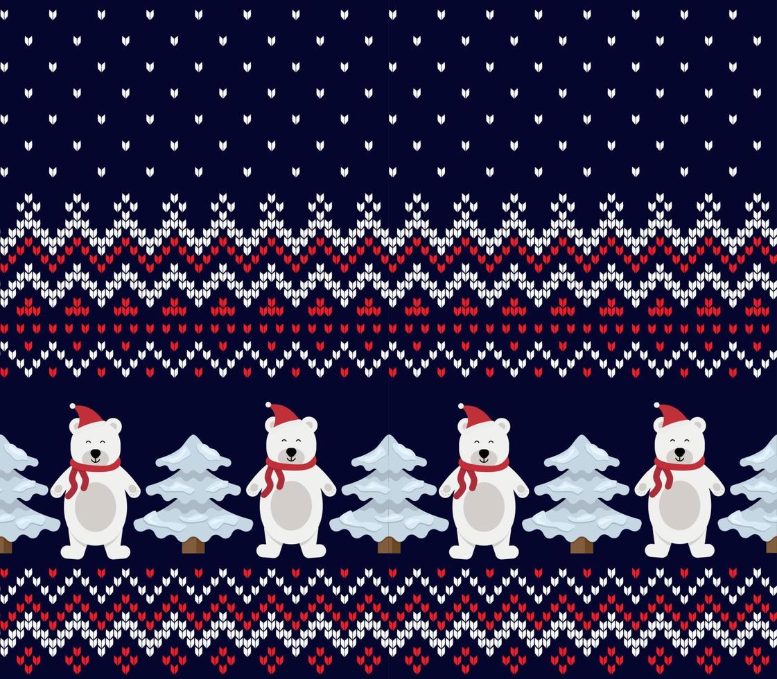 natal de malha e padrão de ano novo. design de suéter de tricô de lã. impressão têxtil de papel de embrulho de papel de parede. eps 10 vetor