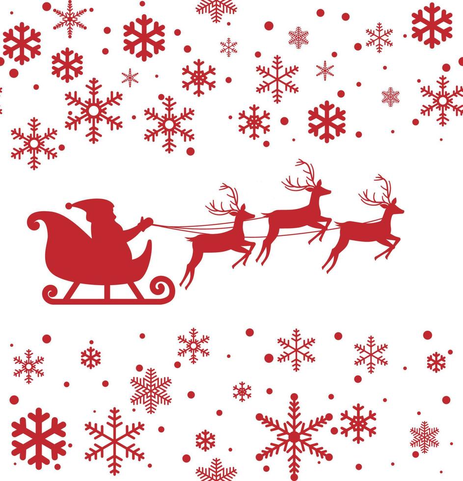 cartão de natal vermelho com flocos de neve. feliz Natal e Feliz Ano Novo. vetor