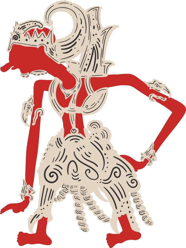 ilustração de wayang de fantoche de sombra vetor