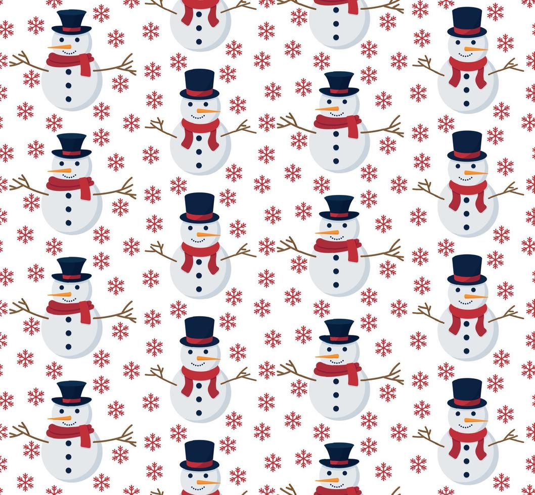 vetor festivo natal ou ano novo padrão perfeito em bonecos de neve