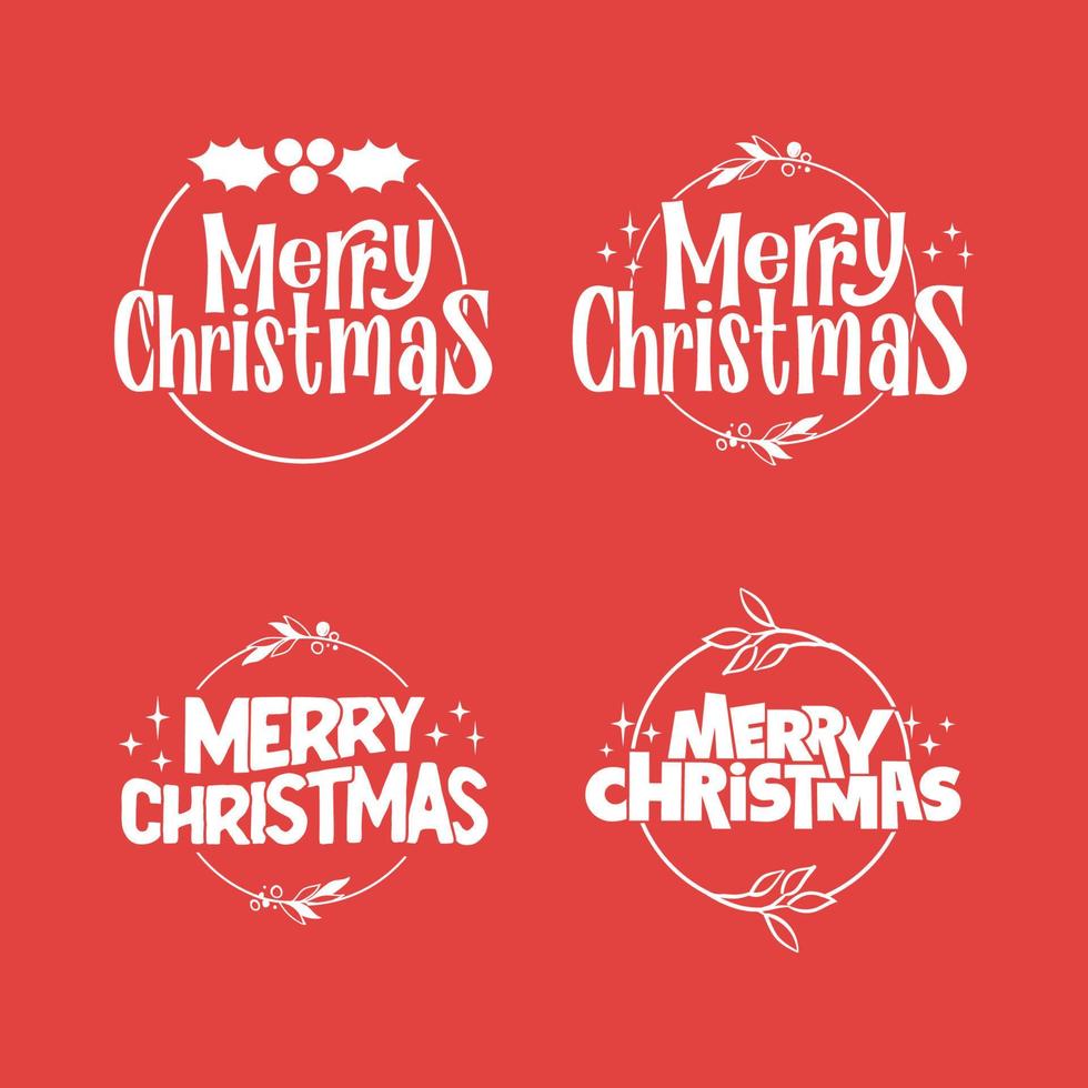 design de letras de feliz natal. distintivo de decoração de feriados de natal. vetor