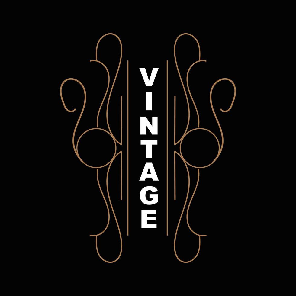 design vintage retrô, logotipo de ornamento vetorial minimalista luxuoso, com estilo mandala e batik, ilustração de marca de produto, convite, banner, moda vetor