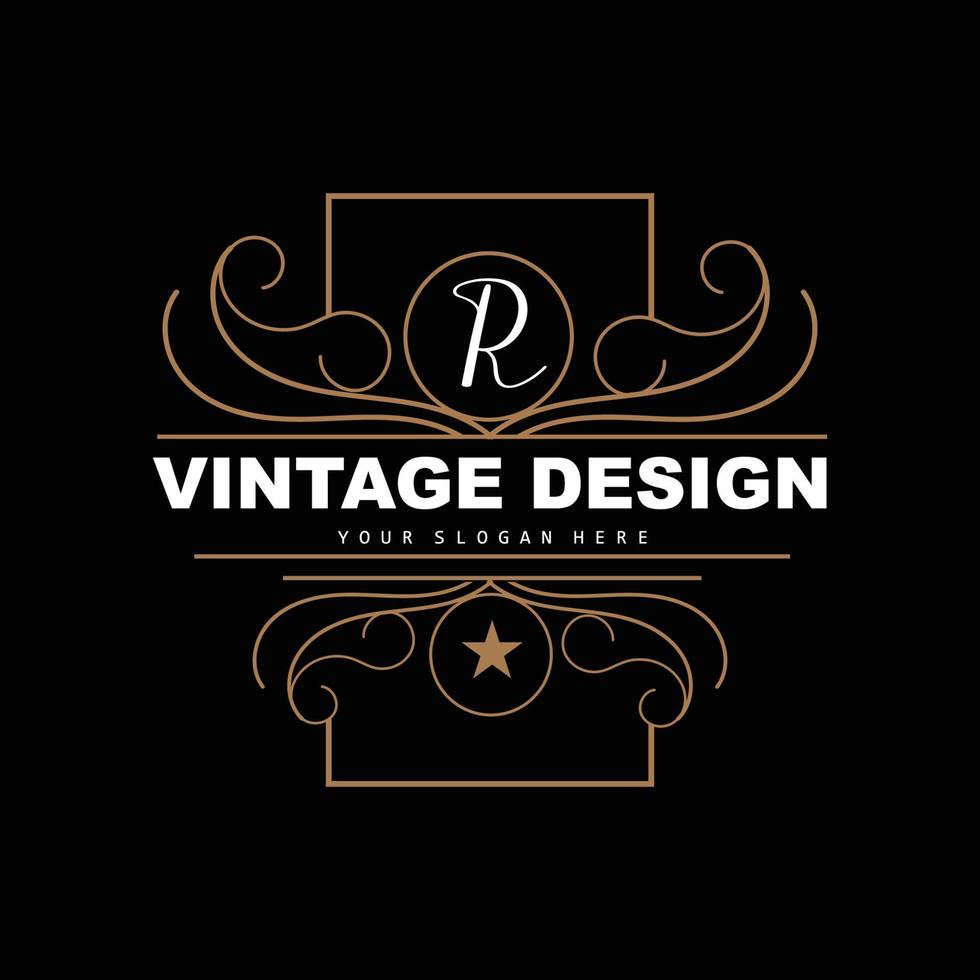 design vintage retrô, logotipo de ornamento vetorial minimalista luxuoso, com estilo mandala e batik, ilustração de marca de produto, convite, banner, moda vetor
