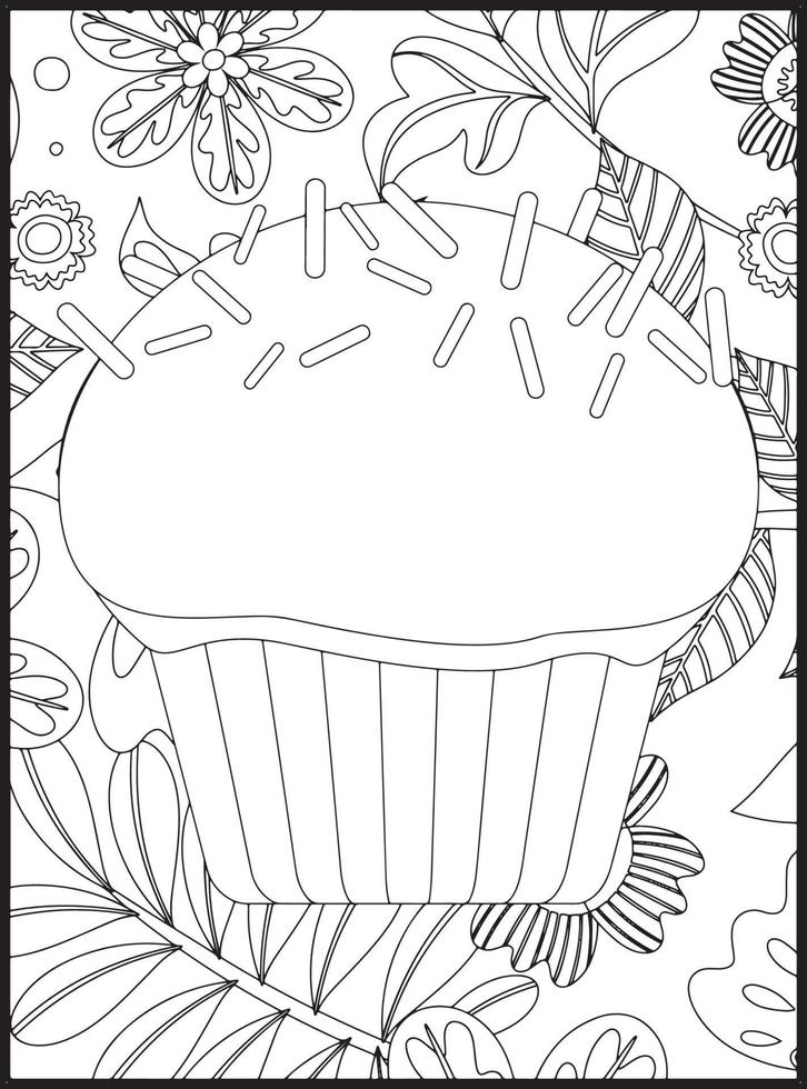 cupcakes para colorir vetor