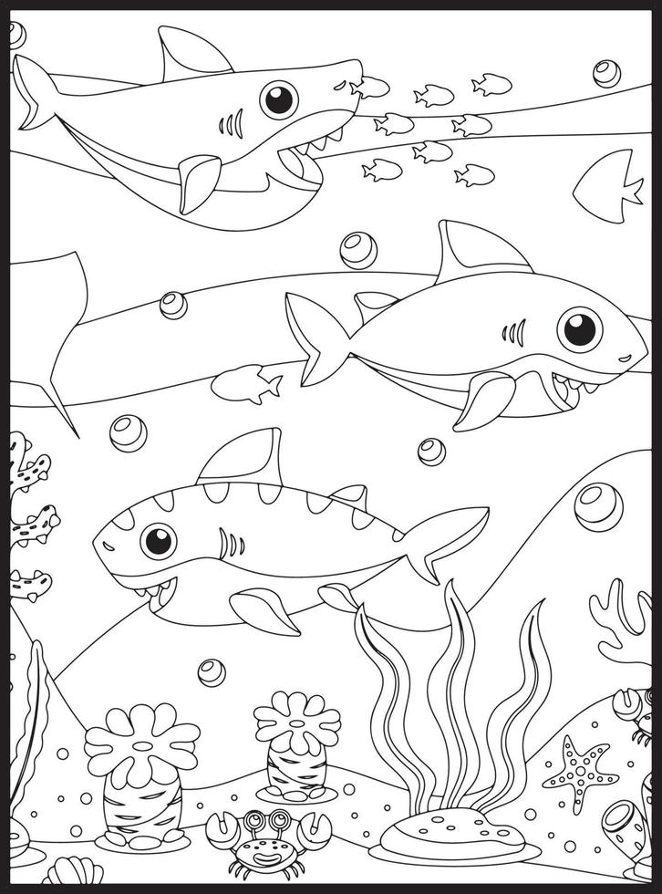 animais do oceano para colorir vetor