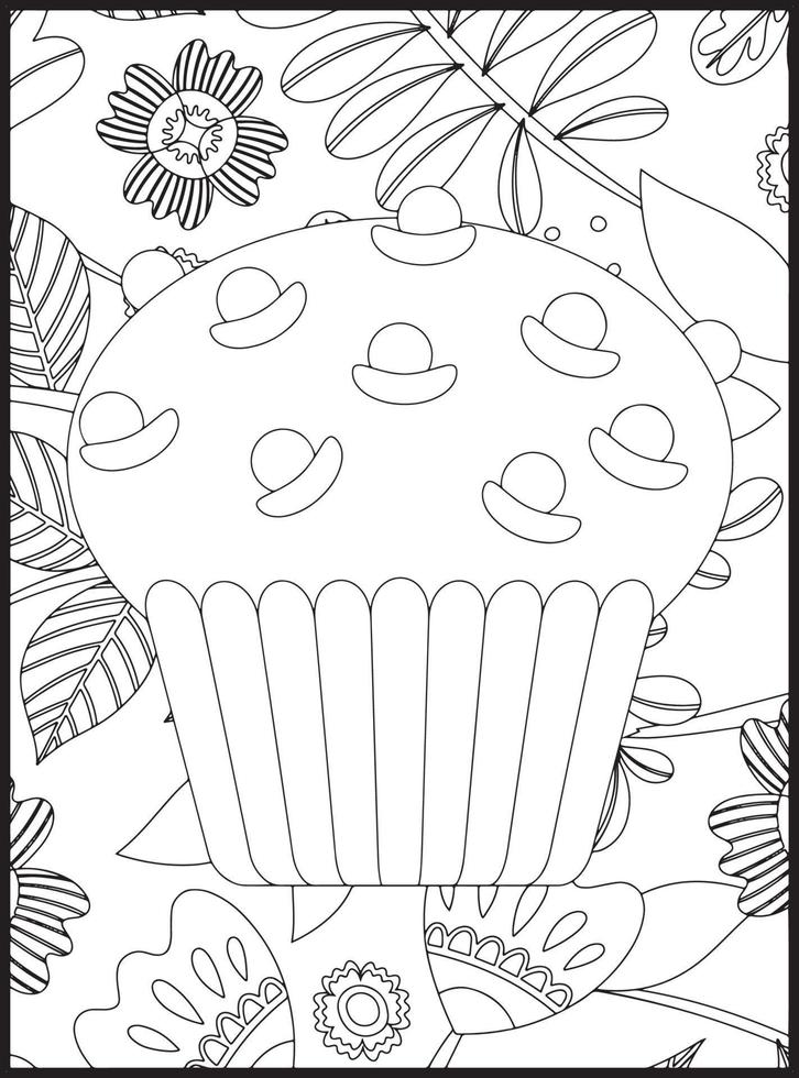 cupcakes para colorir vetor