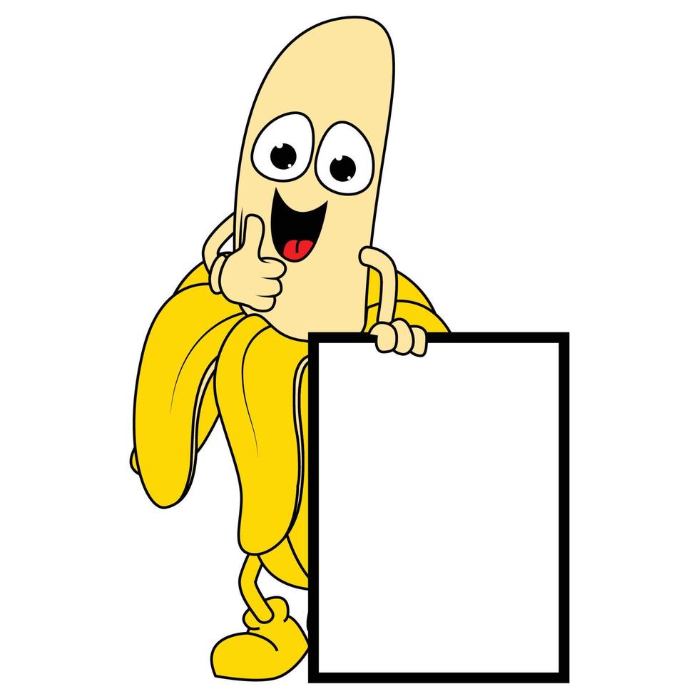 gráfico de desenho animado de banana fofo vetor