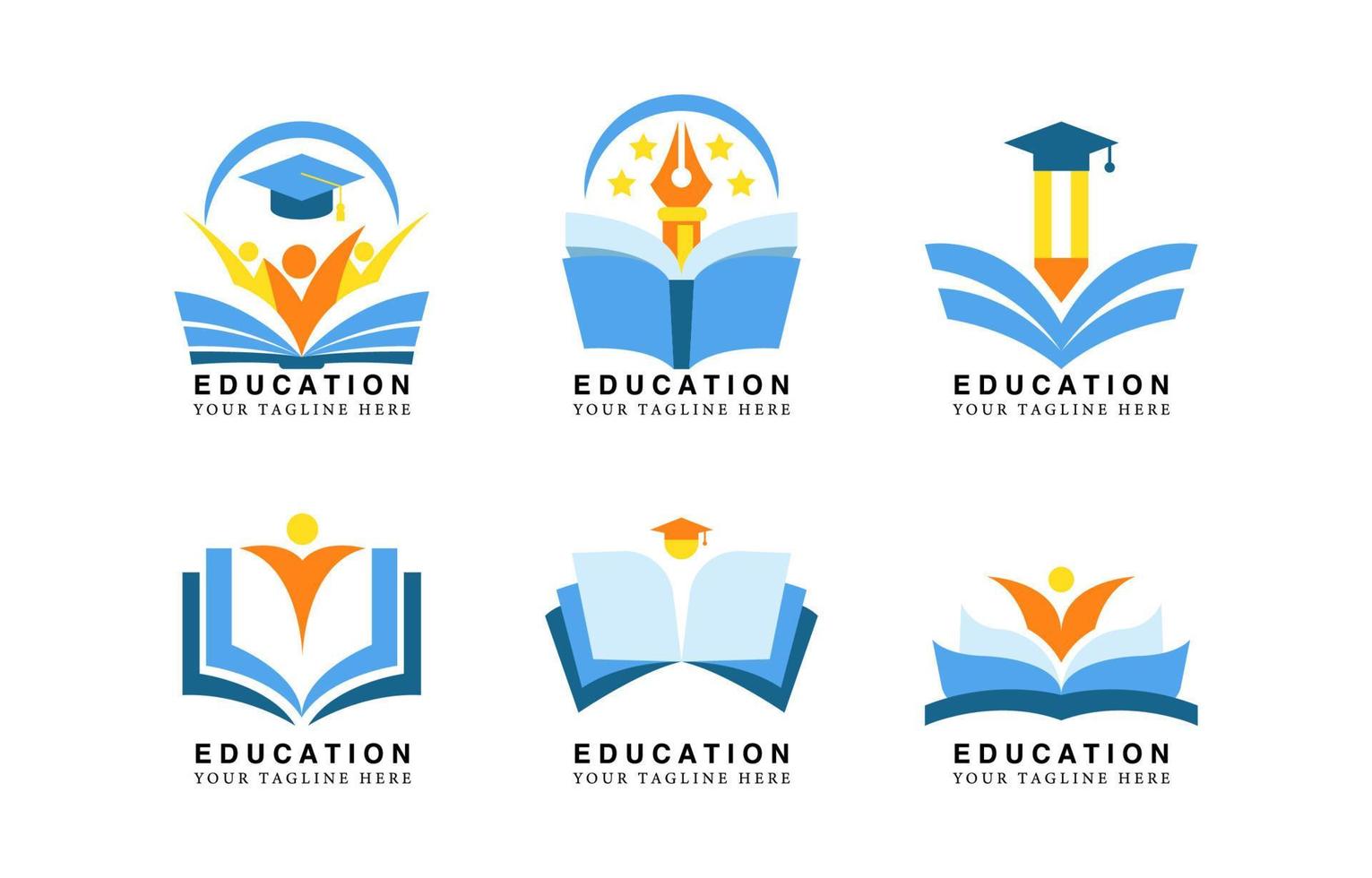 coleção de logotipo de educação vetor