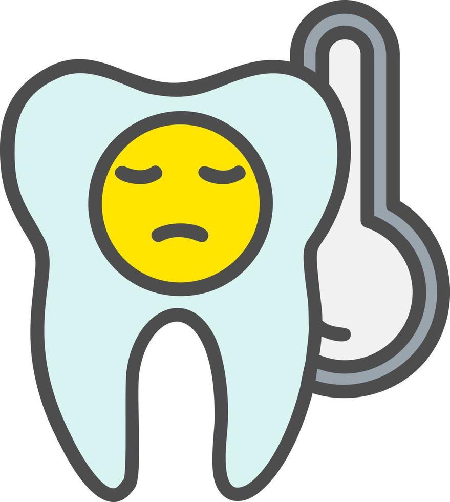 ícone de vetor de temperatura de dente