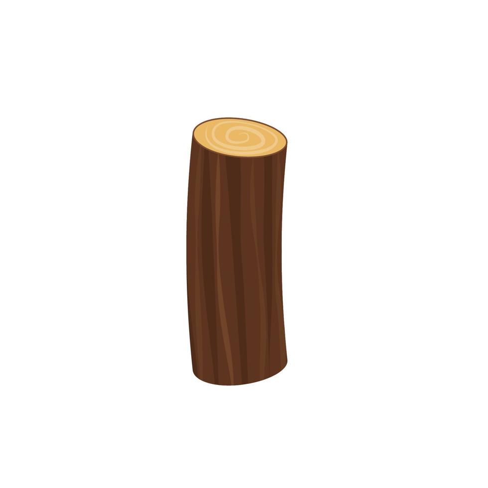 log de madeira de ícone vetorial e tronco, toco e prancha. vetor