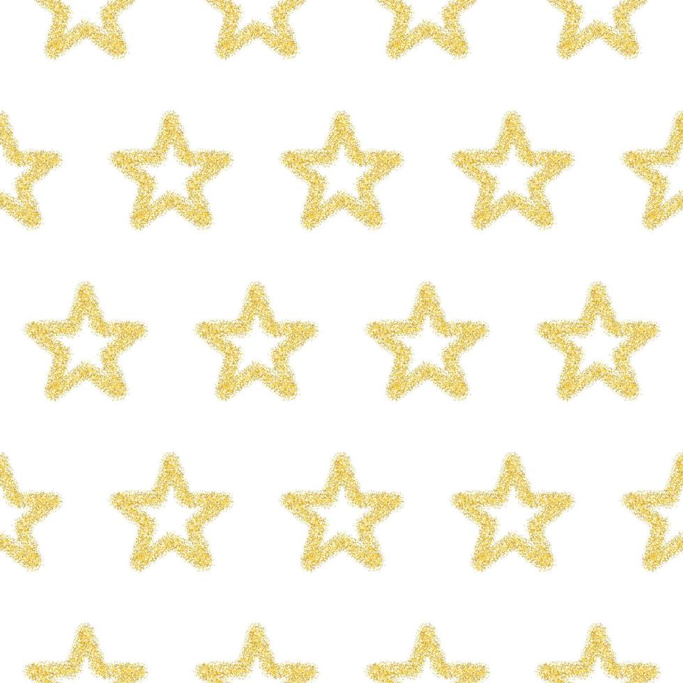 estrelas douradas sobre um fundo branco. padrão sem costura vetor