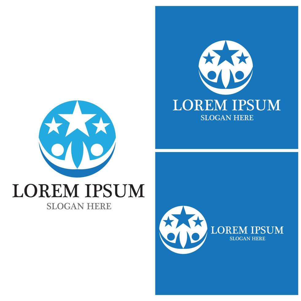 modelo de vetor de logotipo de família de saúde de pessoas da comunidade