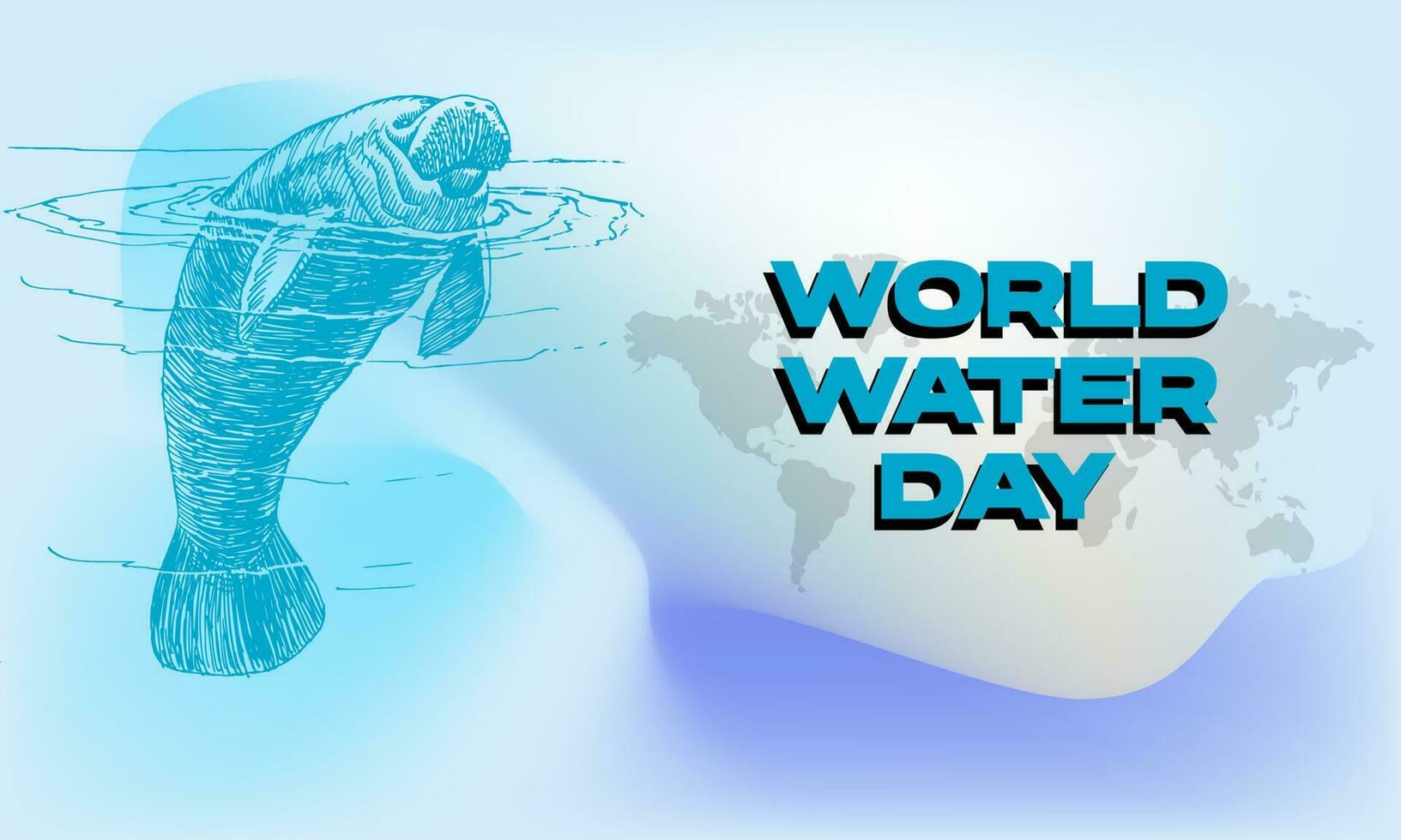 dia mundial da água com fundo gradiente e selo para pôster, banner, cartão de felicitações. ilustração vetorial vetor