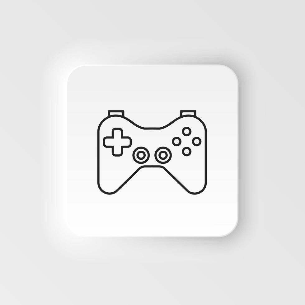 joystick, controlador de jogo, ícone de vetor de estilo neumórfico de jogos. estilo neumorfismo. joystick, ícone de vetor de estilo neumórfico de jogos de controlador de jogo. estilo de neumorfismo em fundo branco.