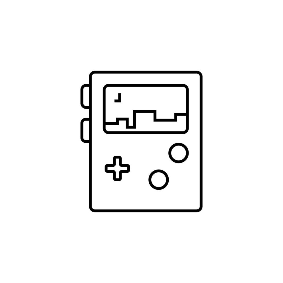 console portátil, jogos, ícone retrô. em fundo branco. console portátil, ícone retrô de jogos vetor