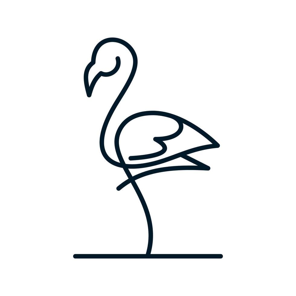 logotipo de arte gráfica de pássaro flamingo vetor