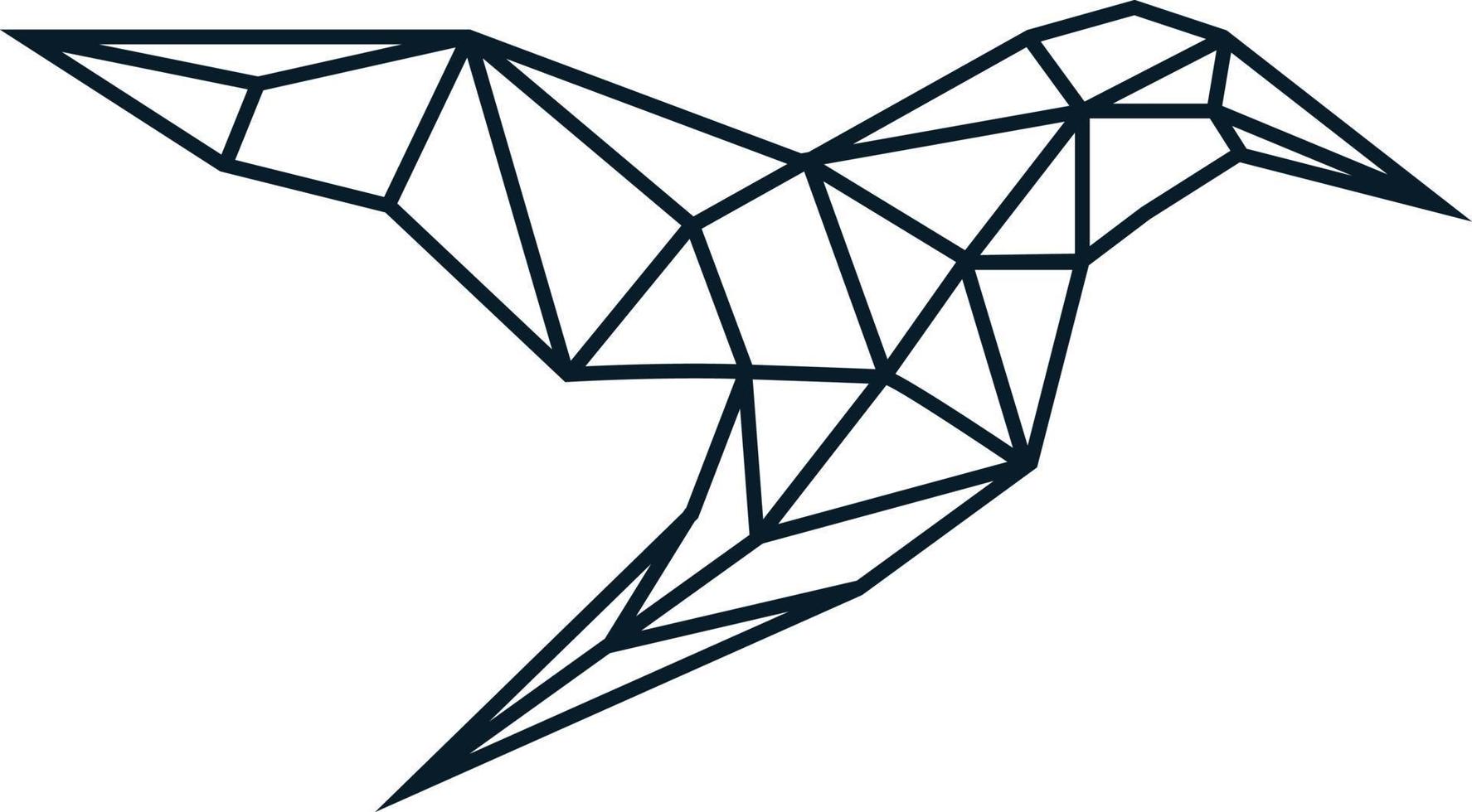 logotipo animal pássaro com estilo polígono vetor