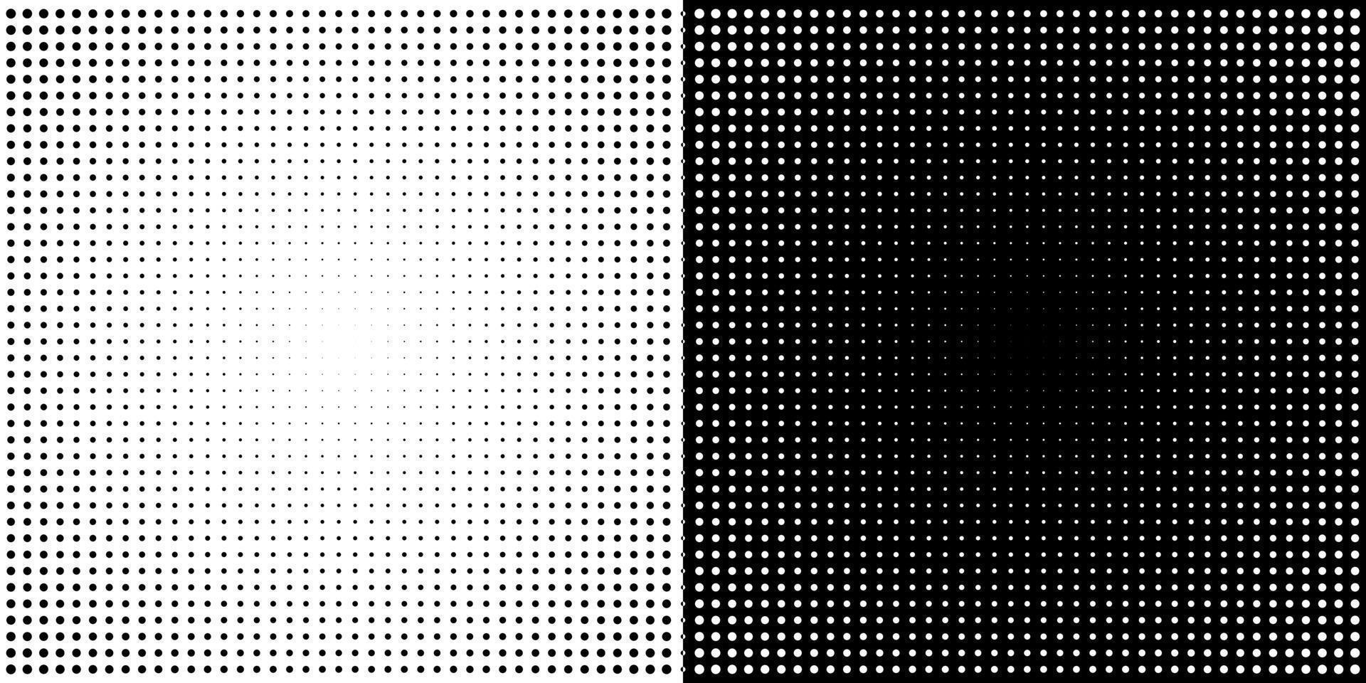 meio-tom circular. círculos pontilhados abstratos, gradiente de pontos geométricos de meios-tons redondos e textura pop art. conjunto de vetores de gradação de spray de ponto. gradiente de meio-tom de ilustração manchado, efeito redondo