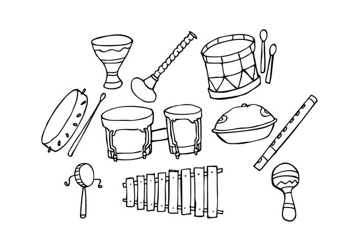 Ícone gratuito da música tradicional Vector desenhado à mão