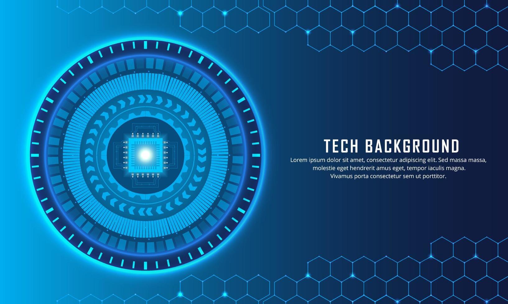 fundo futurista de inteligência artificial. fundo de dia de ciência de tecnologia com chipset, mão e vetor de elementos geométricos.