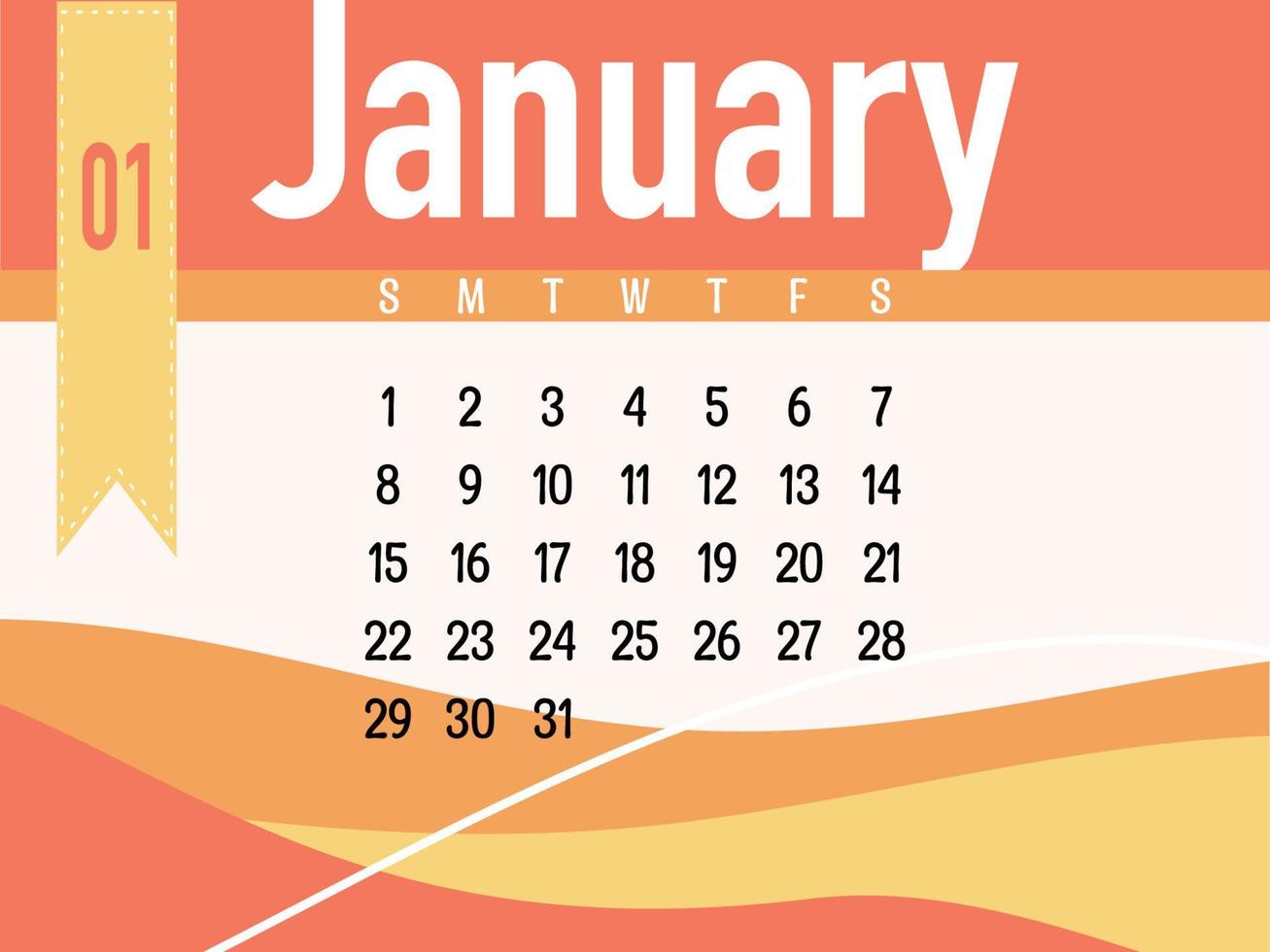 vetor de calendário de janeiro