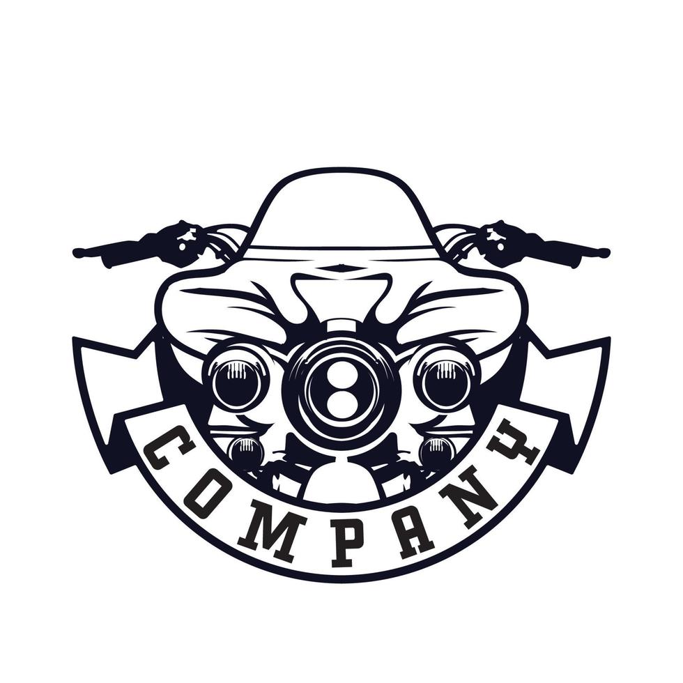 gráficos de logotipo de motocicleta monocromático retrô. ilustração em vetor de camiseta.