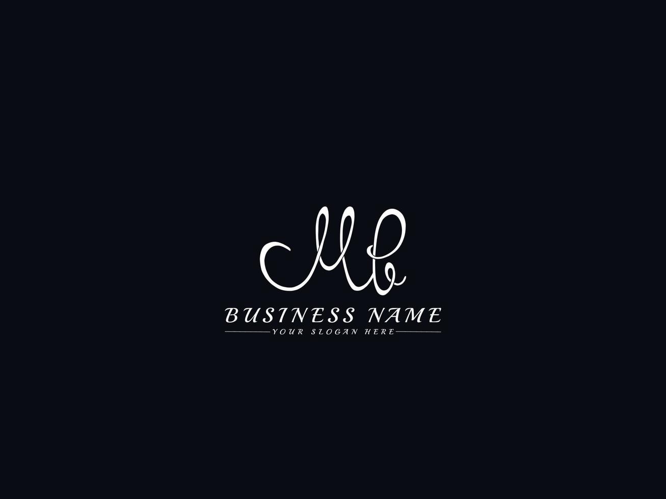 logotipo mb feminino, novo design de logotipo de carta de assinatura mb vetor