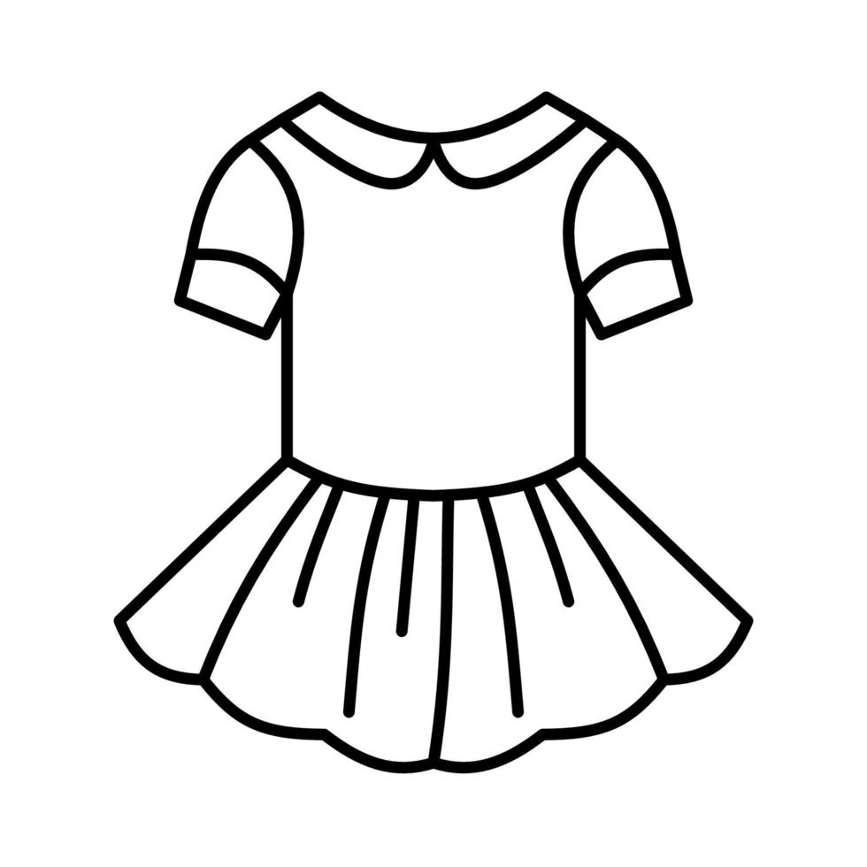 contorno, ícone de vestido de bebê vetor simples isolado no fundo branco.