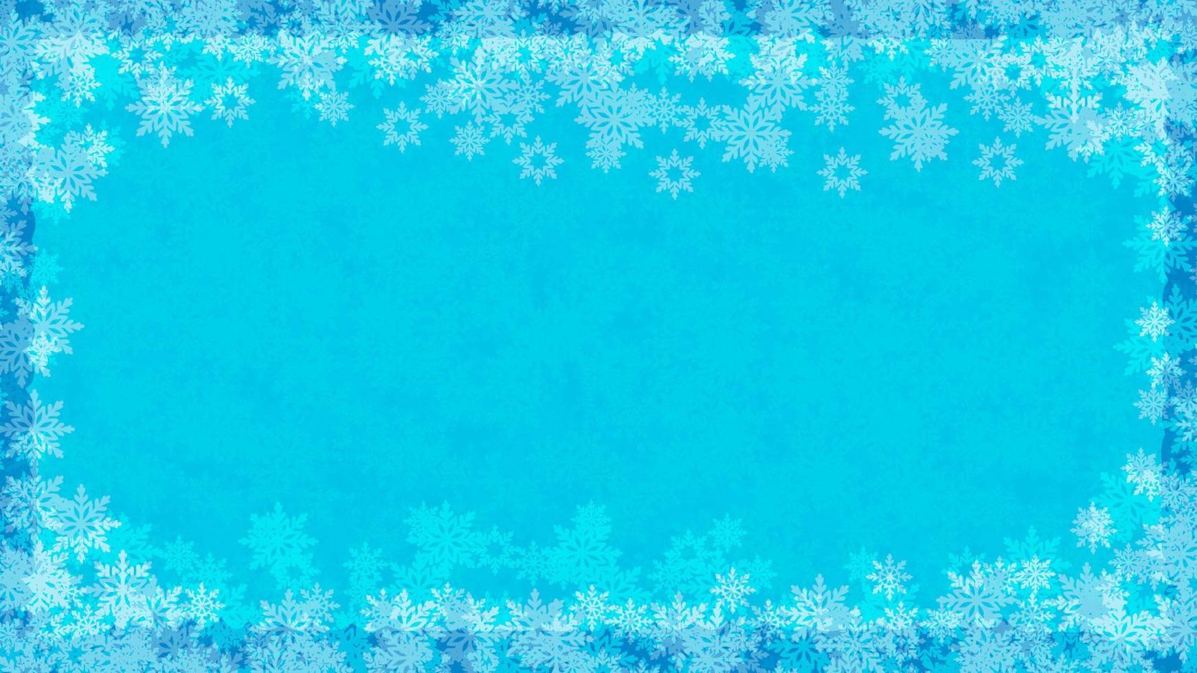 fundo de inverno com flocos de neve e efeito de geada no vidro. fundo festivo para design de inverno. a cor de fundo em uma camada separada é fácil de editar. vetor