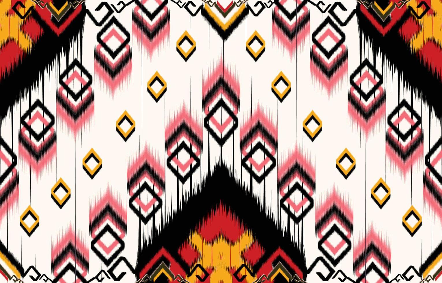 ikat paisley. padrão étnico geométrico paquistão americano africano oriental, ásia, têxtil de motivo asteca e bohemian.design para fundo, papel de parede, impressão de tapete, tecido, batik, azulejo. vetor de padrão ikat.