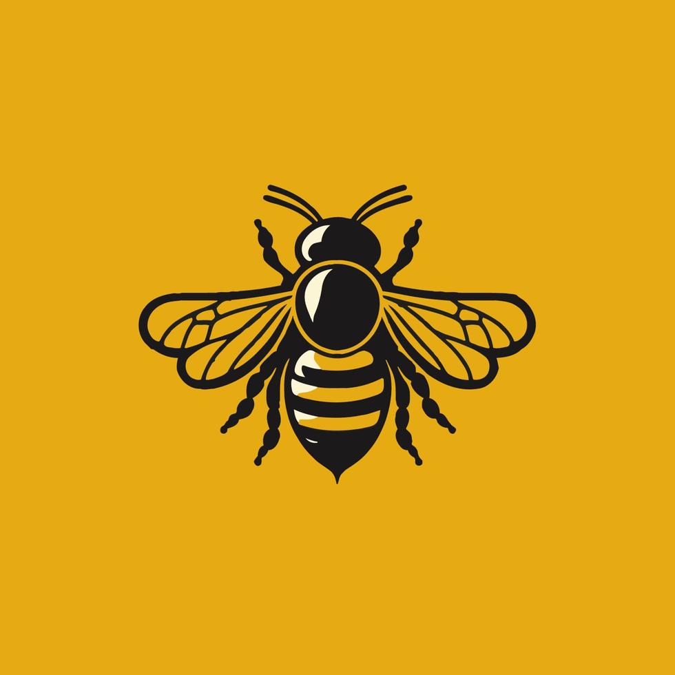abelha voadora, abelha, personagem, logotipo, mascote, vetor plano