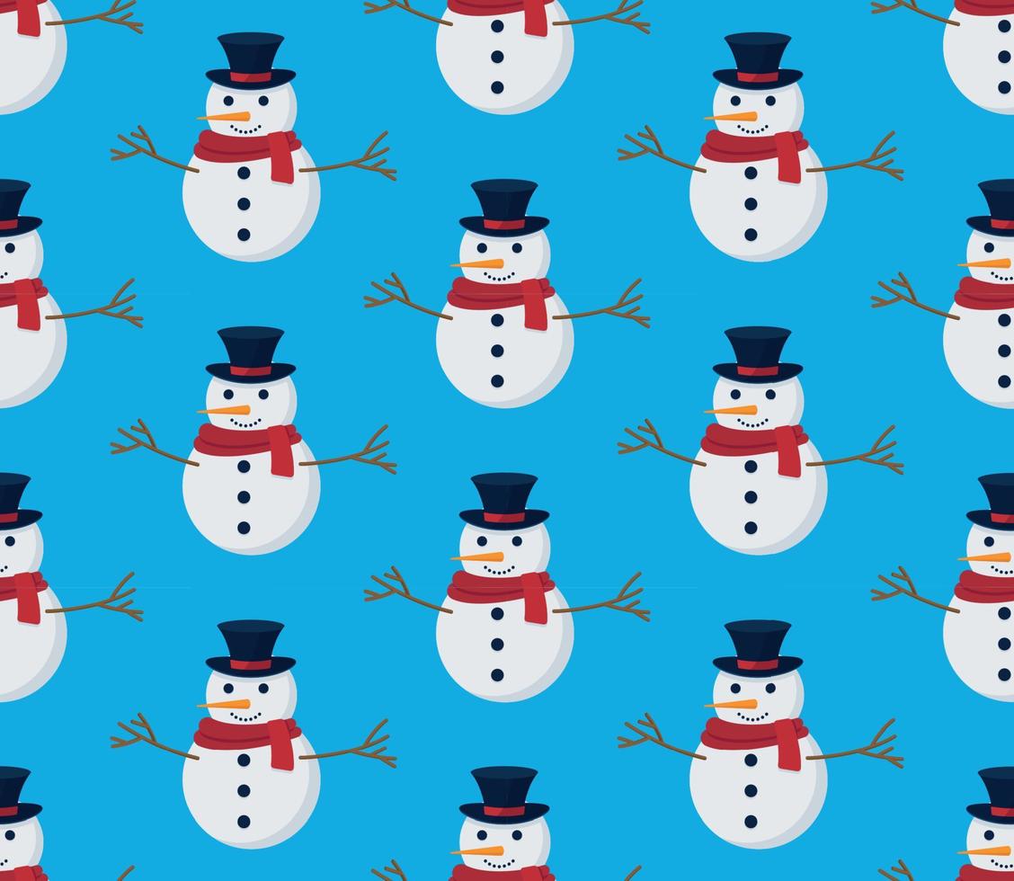 padrão perfeito de natal com boneco de neve, perfeito para papel de parede, papel de embrulho, preenchimentos de padrão, saudações de inverno, plano de fundo da página da web, cartões de saudação de natal e ano novo vetor