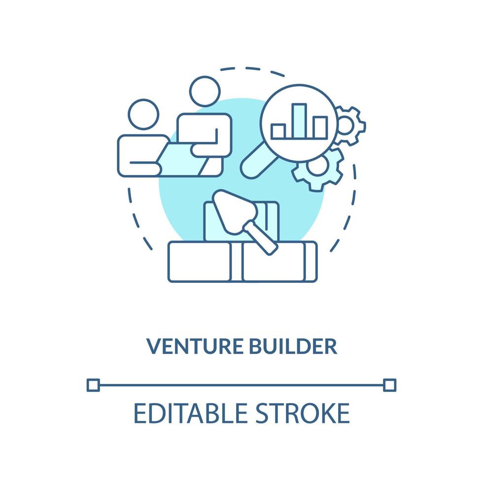ícone do conceito de turquesa do construtor de empreendimentos vetor