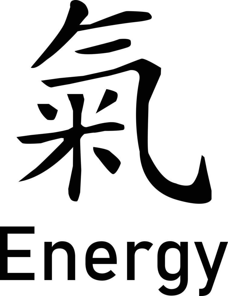 ícone de energia de pulseira de tatuagem de símbolo chinês em fundo branco. símbolo chinês para sinal de energia. estilo plano. vetor