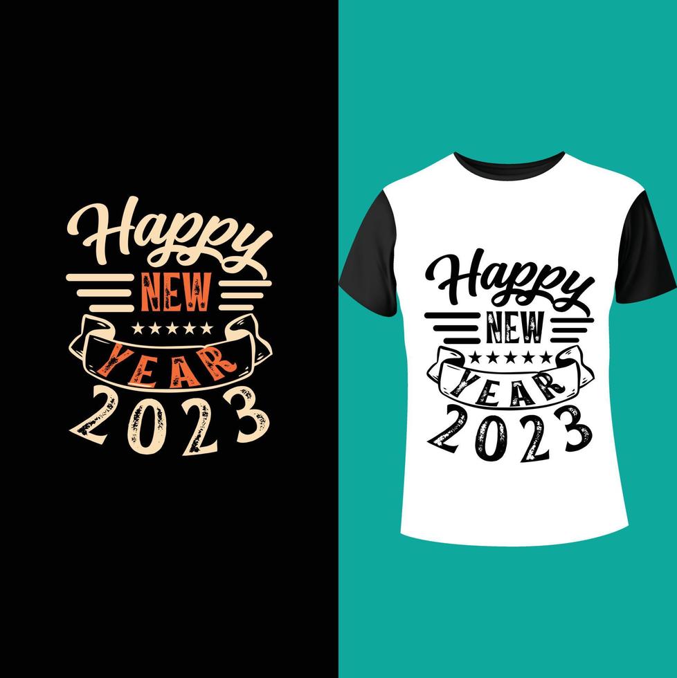 feliz ano novo design de camiseta vetor