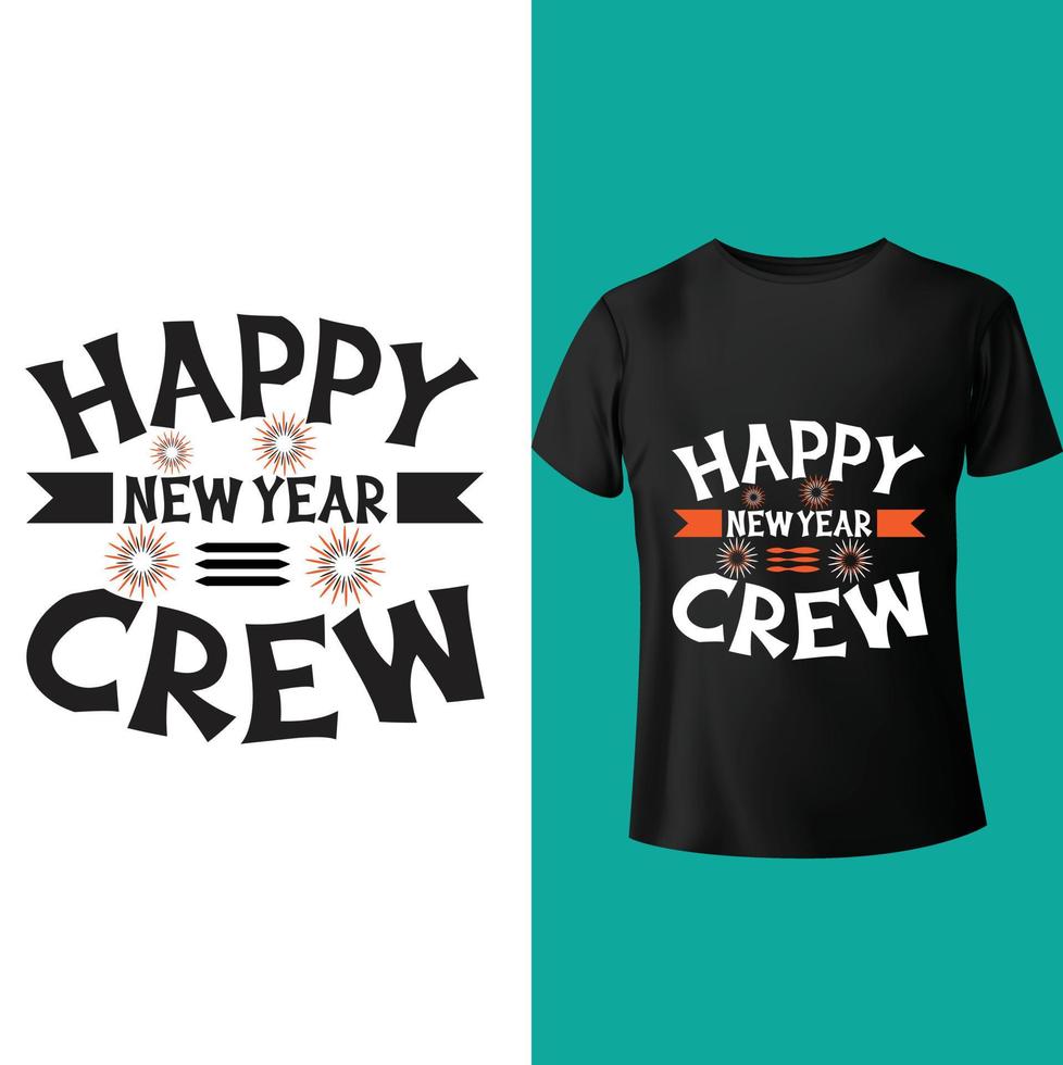 feliz ano novo design de camiseta vetor