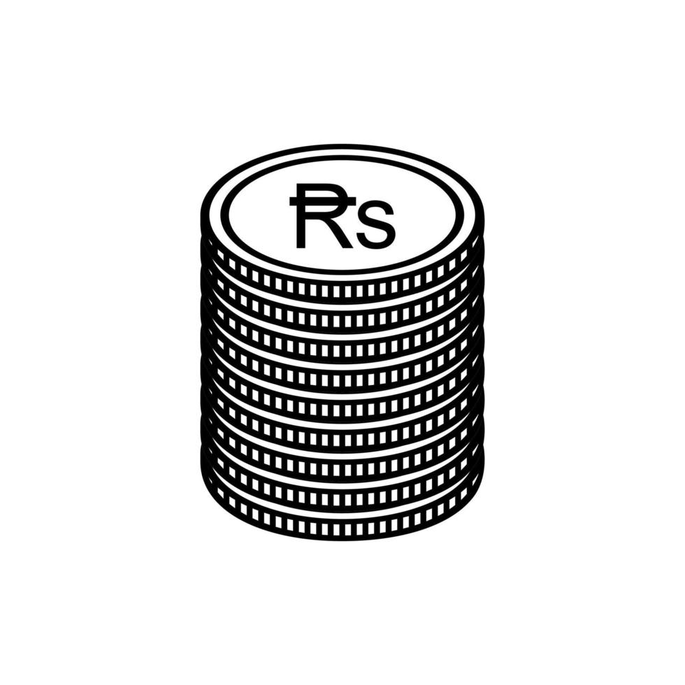 símbolo da moeda do Paquistão, ícone da rupia paquistanesa, sinal de pkr. ilustração vetorial vetor