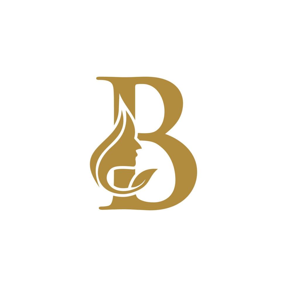 modelos iniciais de design de logotipo de beleza de rosto b vetor