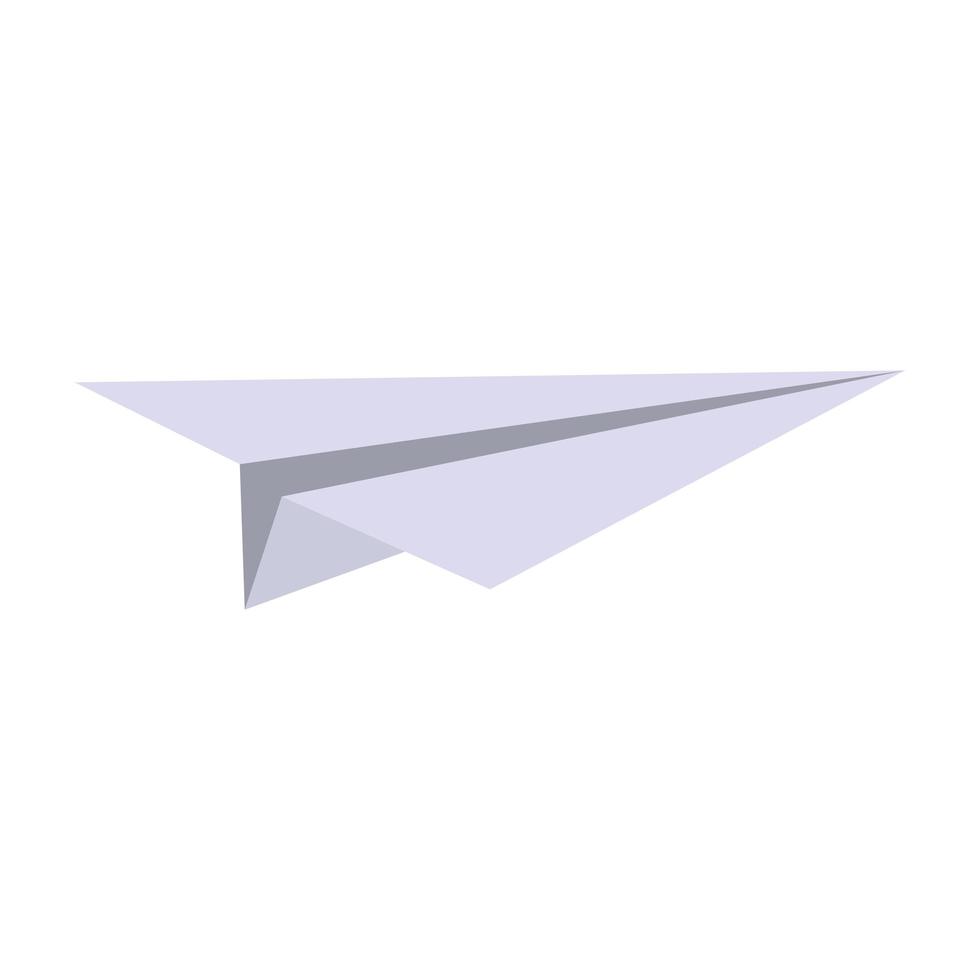 símbolo de origami de avião de papel isolado vetor