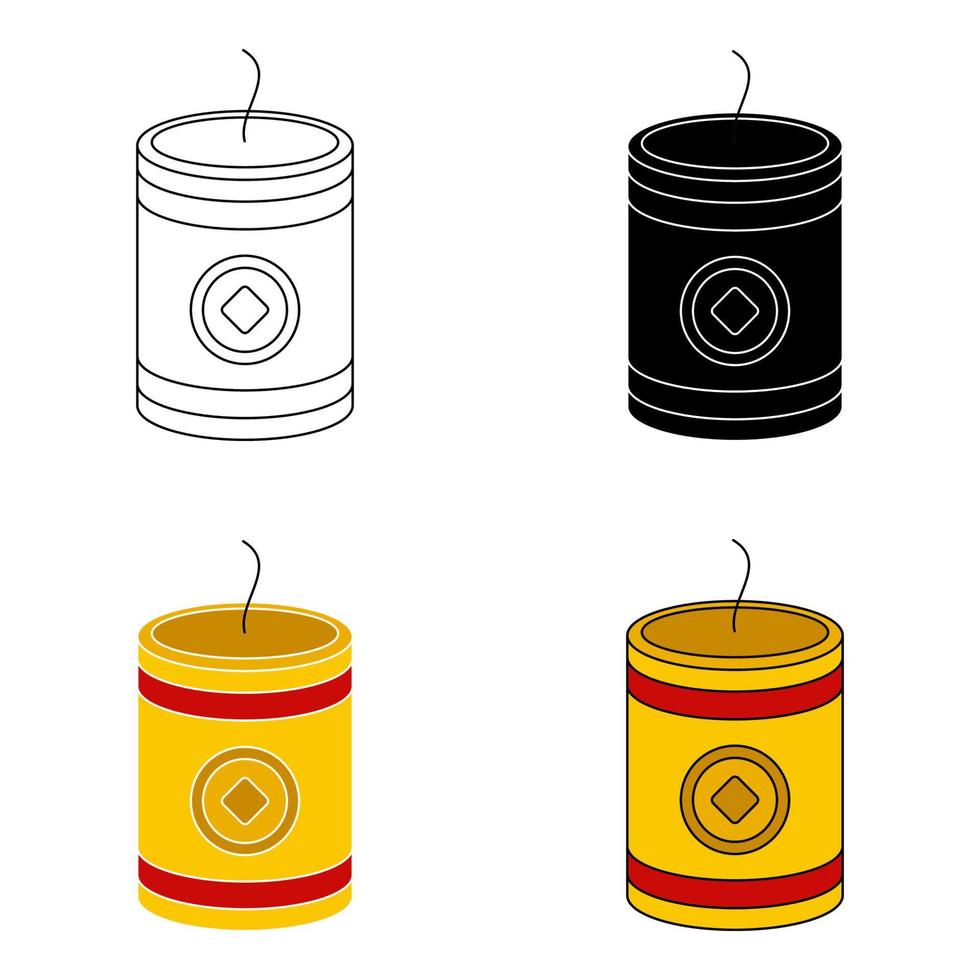 fogo de artifício em estilo simples isolado vetor